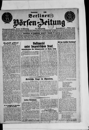 Berliner Börsen-Zeitung vom 01.03.1930