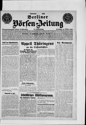 Berliner Börsen-Zeitung vom 21.03.1930