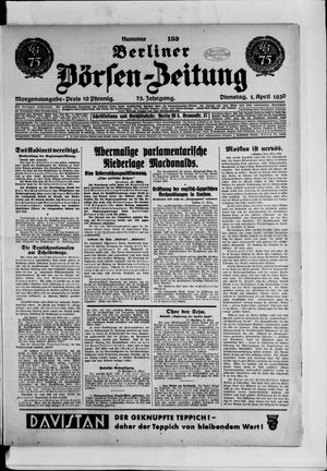 Berliner Börsen-Zeitung on Apr 1, 1930