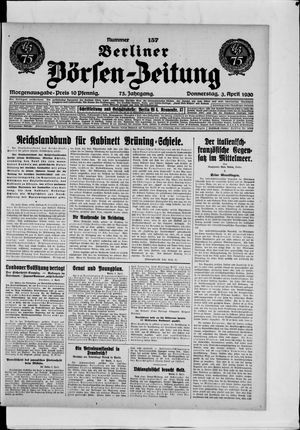 Berliner Börsen-Zeitung on Apr 3, 1930