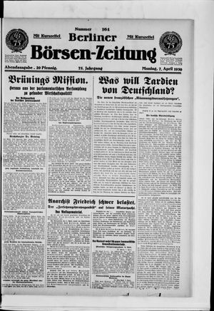 Berliner Börsen-Zeitung on Apr 7, 1930