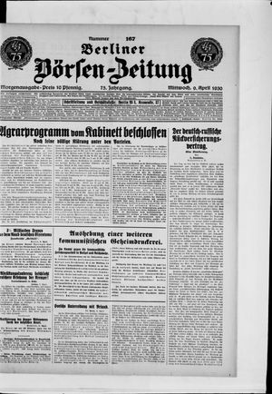 Berliner Börsen-Zeitung vom 09.04.1930