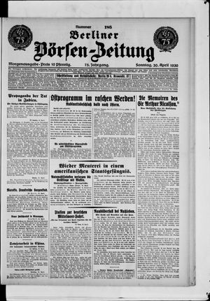 Berliner Börsen-Zeitung vom 20.04.1930