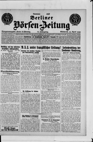 Berliner Börsen-Zeitung vom 23.04.1930