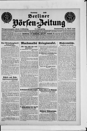 Berliner Börsen-Zeitung on Apr 24, 1930