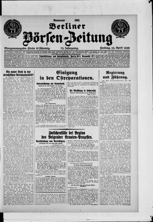 Berliner Börsen-Zeitung vom 25.04.1930