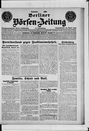 Berliner Börsen-Zeitung vom 26.04.1930