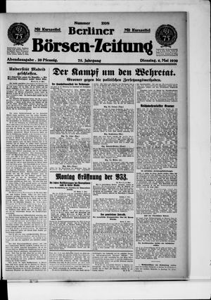 Berliner Börsen-Zeitung vom 06.05.1930