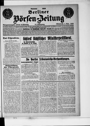 Berliner Börsen-Zeitung vom 07.05.1930