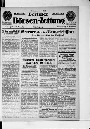 Berliner Börsen-Zeitung vom 08.05.1930