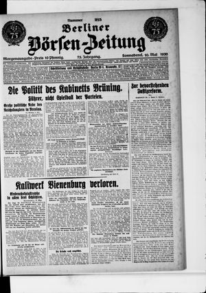 Berliner Börsen-Zeitung vom 10.05.1930