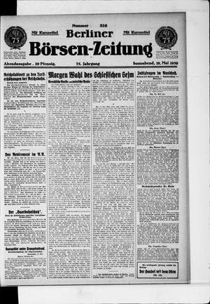 Berliner Börsen-Zeitung vom 10.05.1930