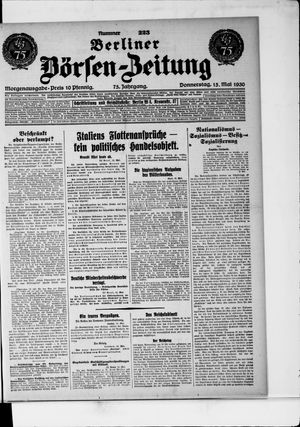 Berliner Börsen-Zeitung vom 15.05.1930