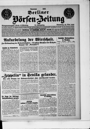 Berliner Börsen-Zeitung vom 20.05.1930