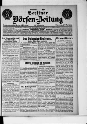 Berliner Börsen-Zeitung vom 27.05.1930
