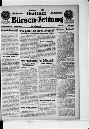 Berliner Börsen-Zeitung vom 27.05.1930