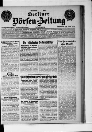 Berliner Börsen-Zeitung vom 28.05.1930