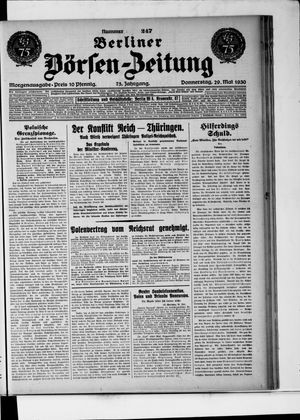 Berliner Börsen-Zeitung vom 29.05.1930