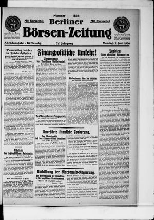 Berliner Börsen-Zeitung vom 02.06.1930