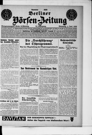 Berliner Börsen-Zeitung vom 03.06.1930