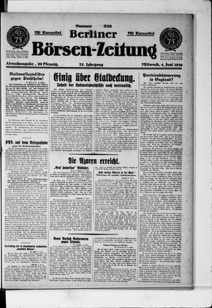 Berliner Börsen-Zeitung vom 04.06.1930