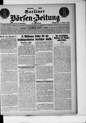 Berliner Börsen-Zeitung vom 11.06.1930