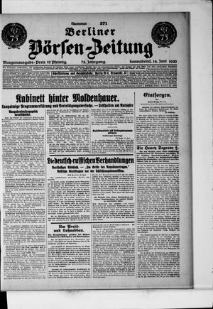 Berliner Börsen-Zeitung vom 14.06.1930