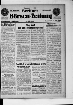 Berliner Börsen-Zeitung vom 14.06.1930