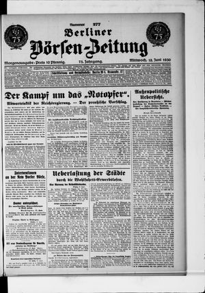 Berliner Börsen-Zeitung vom 18.06.1930