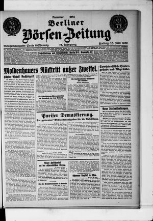 Berliner Börsen-Zeitung vom 20.06.1930