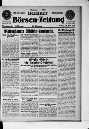 Berliner Börsen-Zeitung vom 20.06.1930