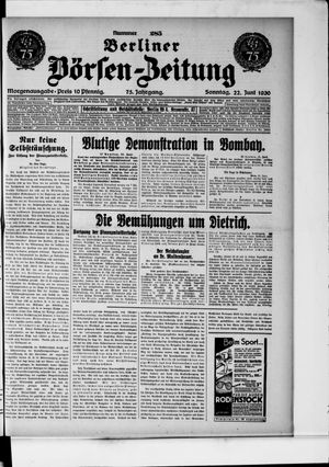 Berliner Börsen-Zeitung vom 22.06.1930