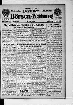 Berliner Börsen-Zeitung vom 24.06.1930