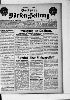 Berliner Börsen-Zeitung on Jun 26, 1930