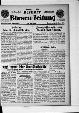 Berliner Börsen-Zeitung vom 26.06.1930