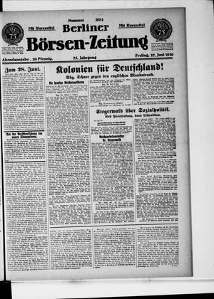 Berliner Börsen-Zeitung vom 27.06.1930