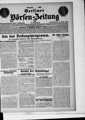 Berliner Börsen-Zeitung vom 28.06.1930