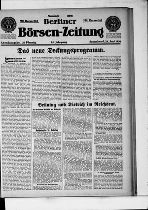 Berliner Börsen-Zeitung vom 28.06.1930