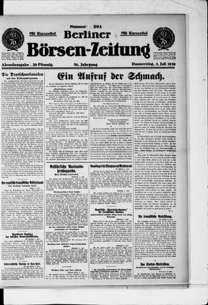 Berliner Börsen-Zeitung vom 03.07.1930