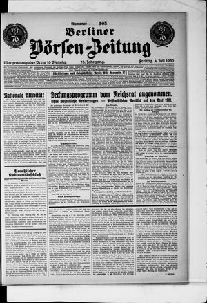 Berliner Börsen-Zeitung vom 04.07.1930