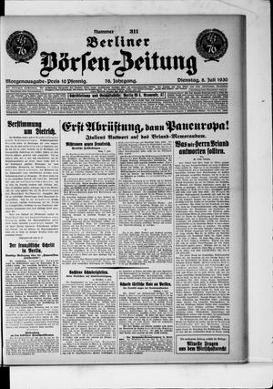 Berliner Börsen-Zeitung on Jul 8, 1930