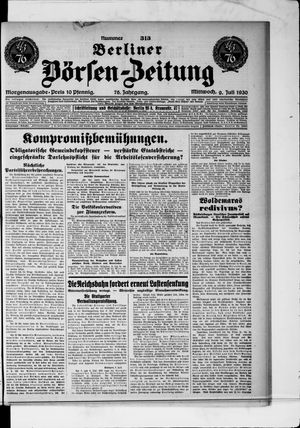 Berliner Börsen-Zeitung vom 09.07.1930