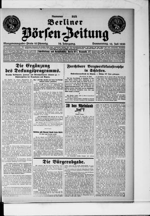 Berliner Börsen-Zeitung vom 10.07.1930