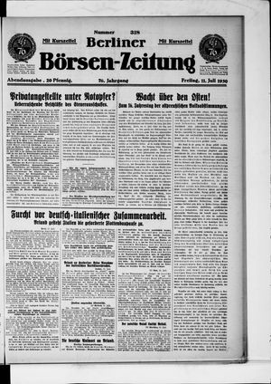 Berliner Börsen-Zeitung vom 11.07.1930