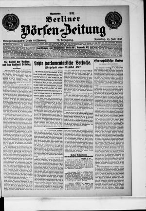 Berliner Börsen-Zeitung vom 13.07.1930
