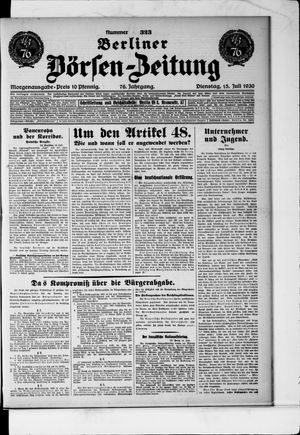 Berliner Börsen-Zeitung vom 15.07.1930