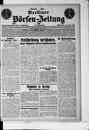 Berliner Börsen-Zeitung vom 16.07.1930
