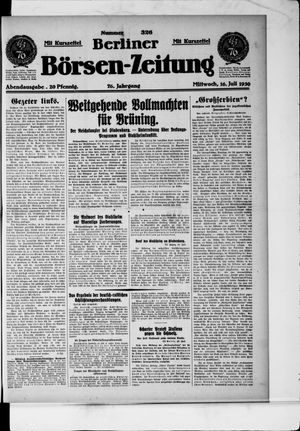 Berliner Börsen-Zeitung vom 16.07.1930