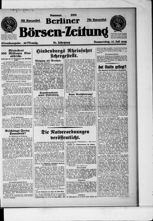 Berliner Börsen-Zeitung vom 17.07.1930