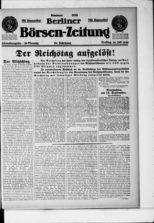 Berliner Börsen-Zeitung vom 18.07.1930